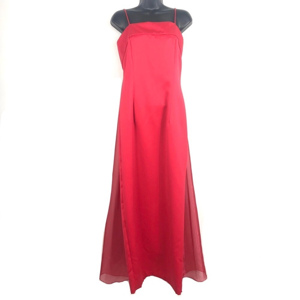 NWT Romy Scala Women’s Red Mesh Back‎ Dress Size 10